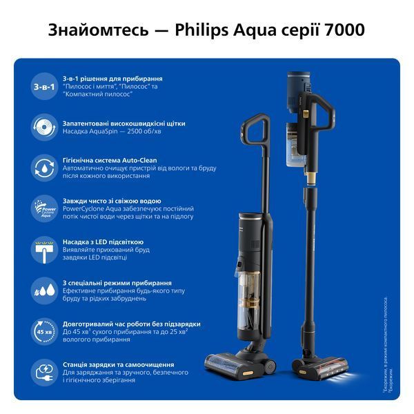 Миючий акумуляторний пилосос Philips Series 7000 AquaTrio XW7264/11 в комплекті миючий засіб Philips XV1792/01 XW7264/11 фото
