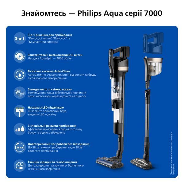Моющий аккумуляторный пылесос Philips Series 9000 AquaTrio XW9463/11 в комплекте моющее средство Philips XV1792/01 XW9463/11 фото